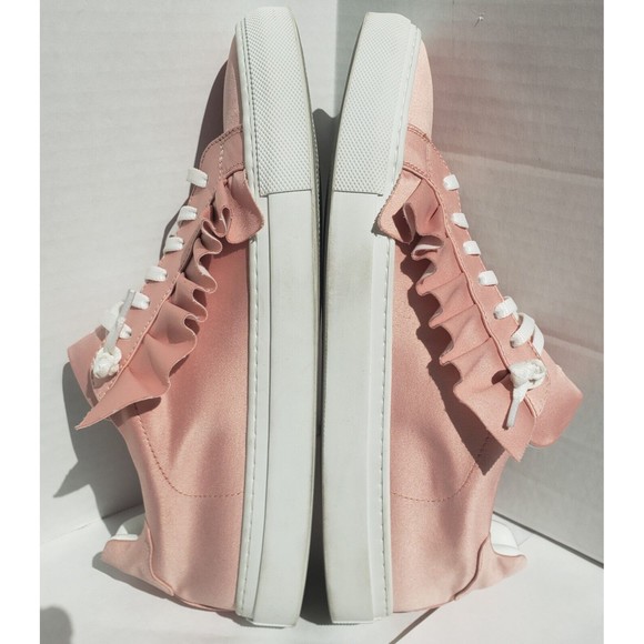 Joshua Sanders Womens Satin Pink Barbie Ruffled Sneakers EU 41 US 10 NY/Italy - Picture 9 of 13